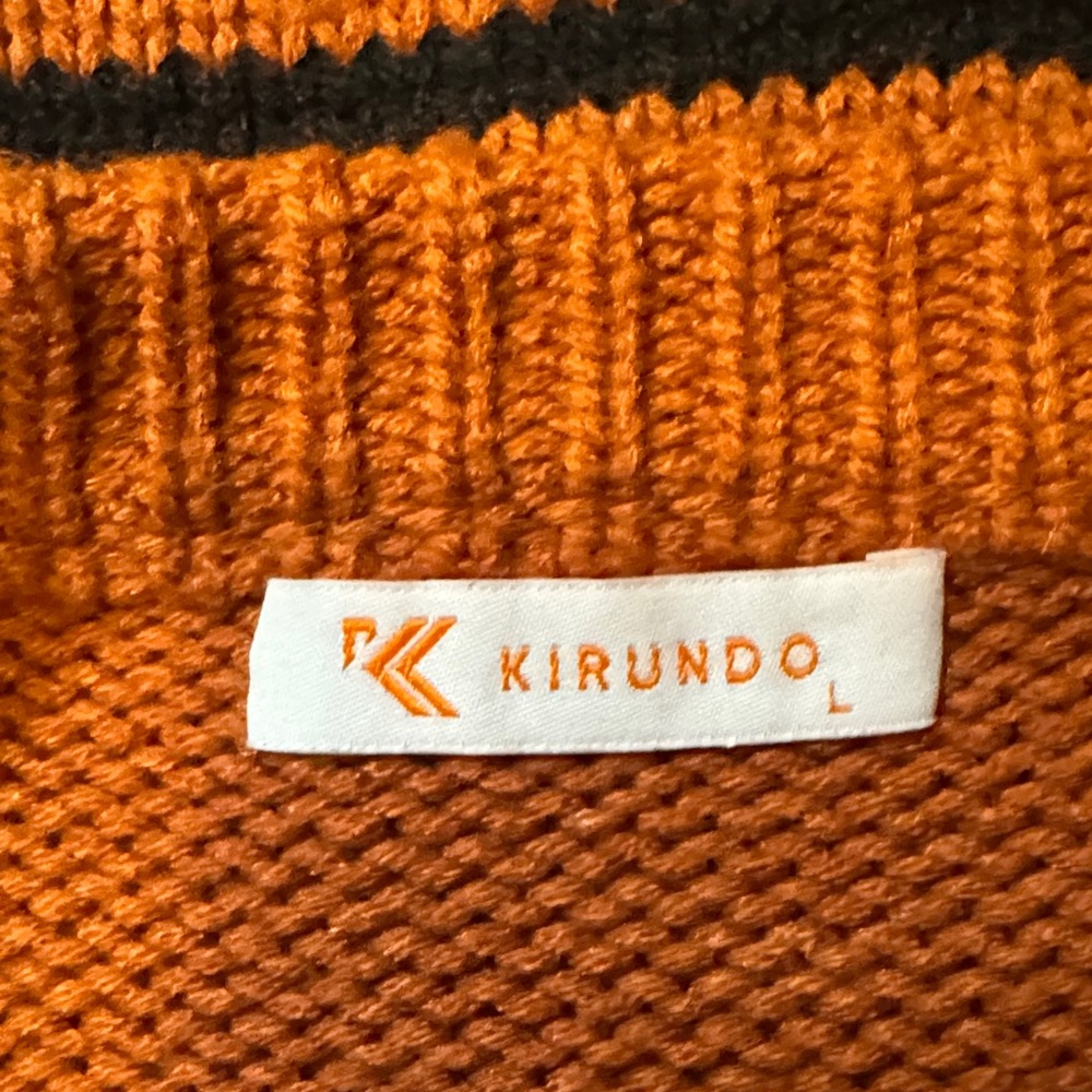 Kirundo Orange and Black Striped Sweater Size Large - Picture 8 of 10